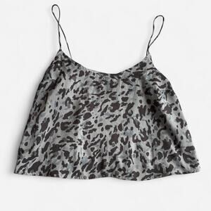 AEROPOSTALE Women's M Camisole Tank Top Gray Brown Animal Camo Pattern